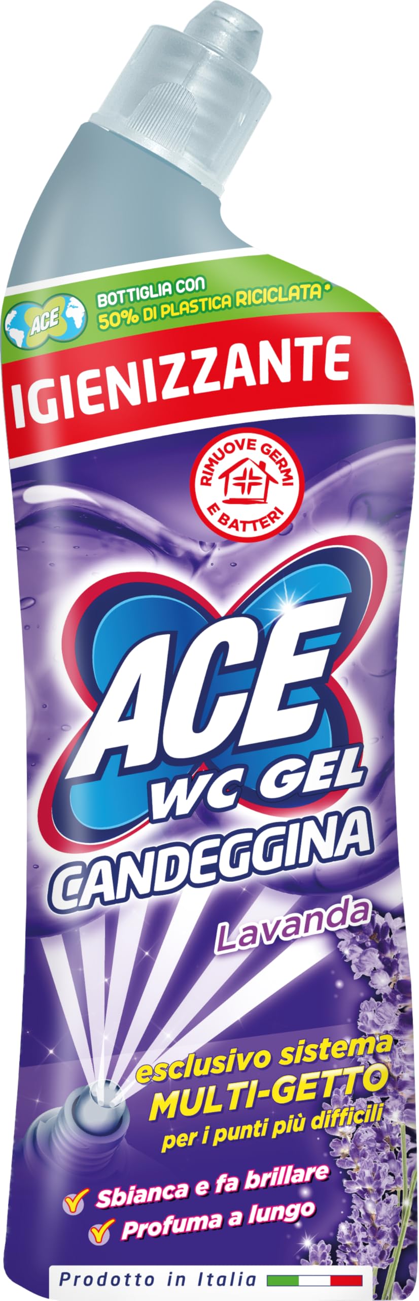ACE Wc Gel Multigetto, 2 Confezioni Da 700ml, Lavanda, 1400 Millilitro