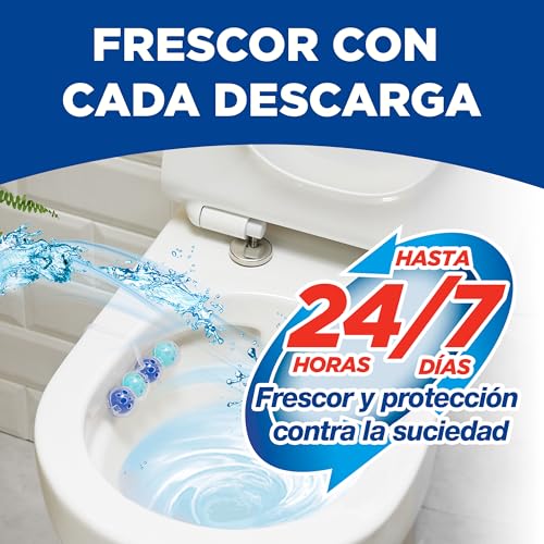 Bref WC Power Activ Ocean Detergente Profumatore in Pastiglie Igienizzante Bagno, Pulito, Fresco, 1 Confezione da 3 Pezzi