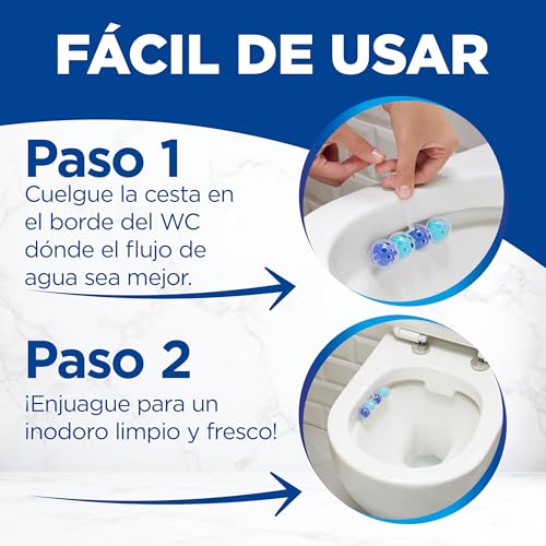 Bref WC Power Activ Ocean Detergente Profumatore in Pastiglie Igienizzante Bagno, Pulito, Fresco, 1 Confezione da 3 Pezzi