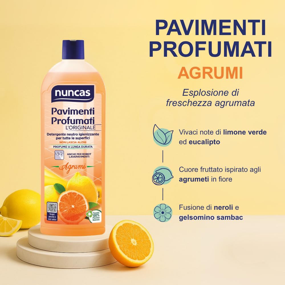 Nuncas Pavimenti Profumati - Detergente Pavimenti - Agrumi - 1000ml