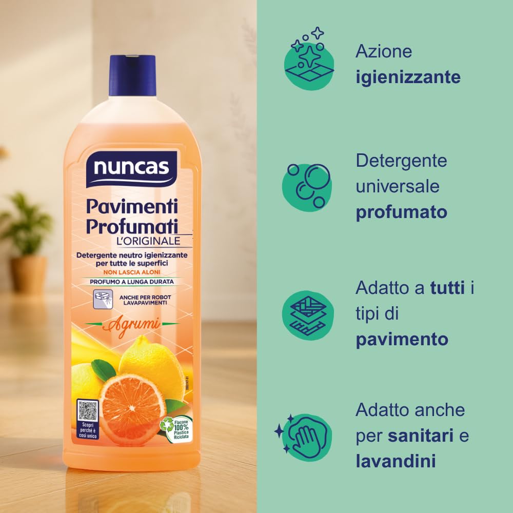 Nuncas Pavimenti Profumati - Detergente Pavimenti - Agrumi - 1000ml