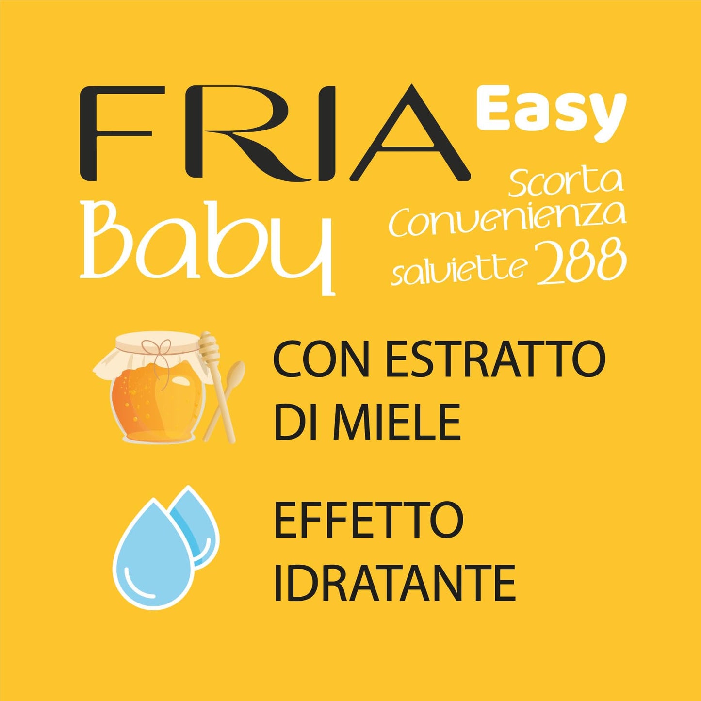 Fria Easy Baby Salviette per Cambio Pannolino, con Aloe Vera ed Estratto di Miele ad Effetto Idratante sulla Pelle, Dermatologicamente Testate, Confezione da 288 Salviette