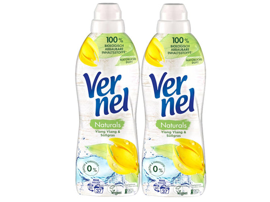 Vernel Naturals Ammorbidente Ylang & Erba dolce, 100% vegano, 99% ingredienti a base naturale, senza siliconi e coloranti (384 (12 x 32) lavaggi)