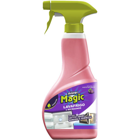 Mr Magic Detergente Lavafrigo e Microonde, Sgrassa e Igienizza, Previene i Cattivi Odori, Arricchito con Aceto Naturale, Confezione da 500 ml
