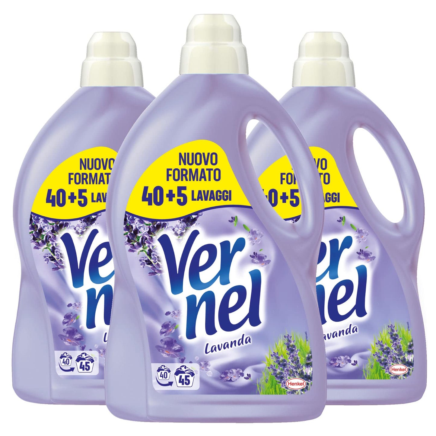Vernel Lavanda Ammorbidente Diluito per Lavaggi in Lavatrice Bucato Profumato Fresca Fragranza Capi Morbidi e Soffici - 3 Flaconi da 2,97 Litri