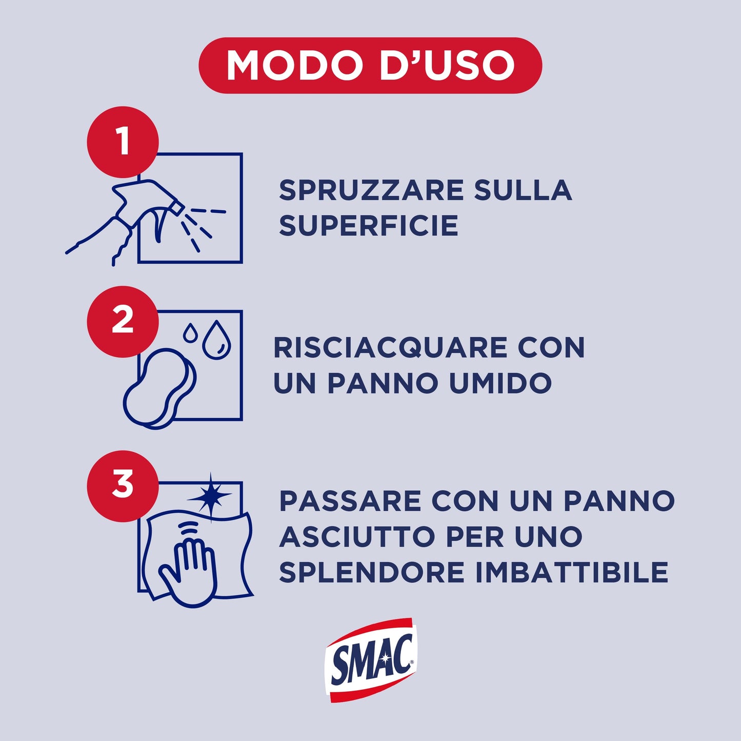 Smac - Sgrassatore Spray per Superfici Moderne e Delicate, Detergente per Casa e Cucina, 500 ml x 4
