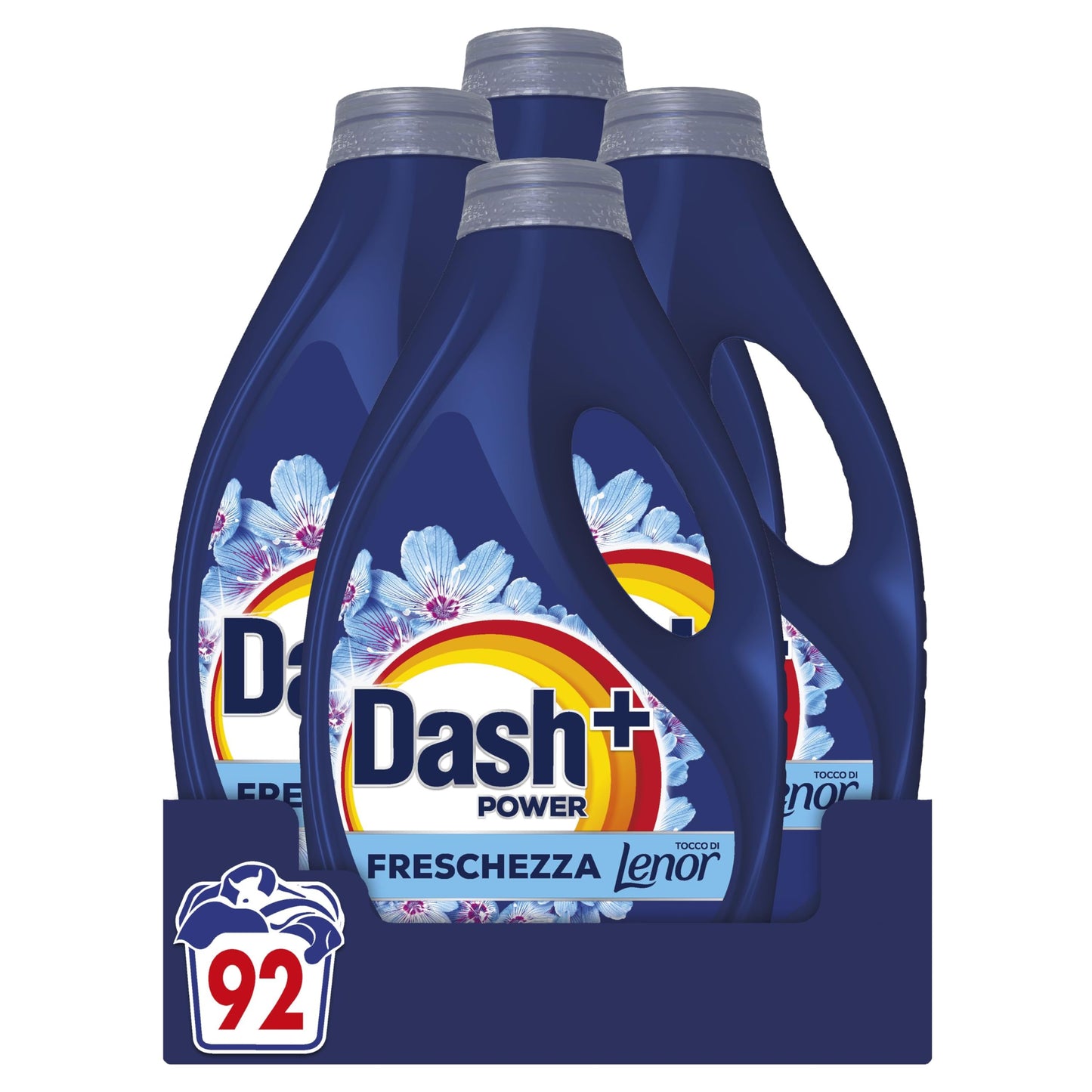 Dash Power Detersivo Liquido Lavatrice, 92 Lavaggi (4x23), Freschezza Di Lenor, Risveglio Primaverile, rimuove addirittura gli odori di sudore vecchi di 7 giorni, per una pulizia impeccabile
